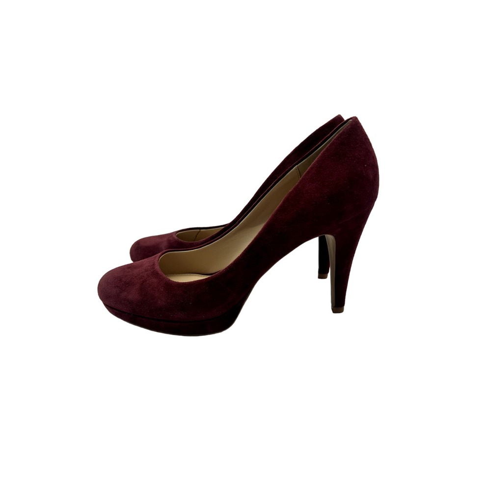 Violet and Red Burgundy Seude Round Toe Heels